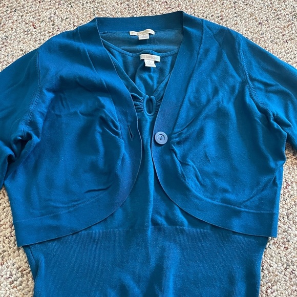 Petite Sophiscate Two Piece V Neck Top & Matching Shrug. Y2K - Picture 2 of 10